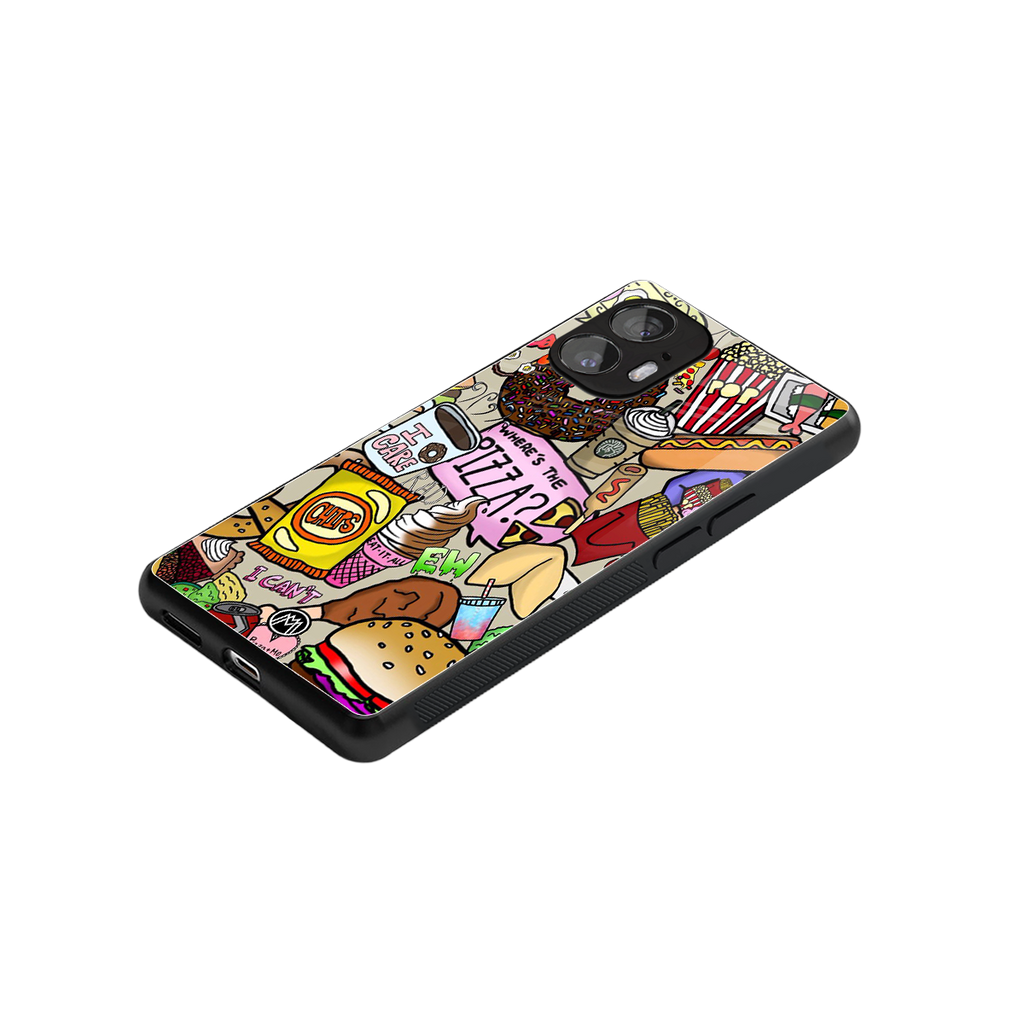tasty food collage back phone cover | glass case for nothing phone 2