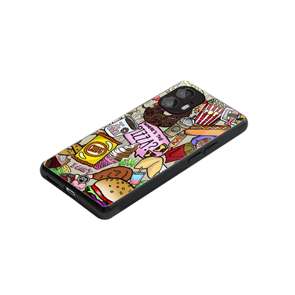 tasty food collage back phone cover | glass case for nothing phone 2