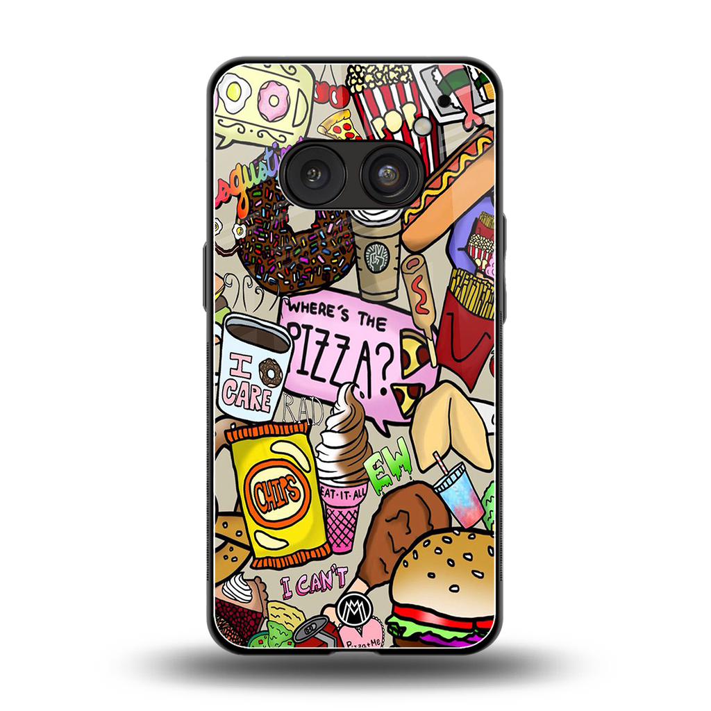 tasty food collage back phone cover | glass case for nothing phone 2a