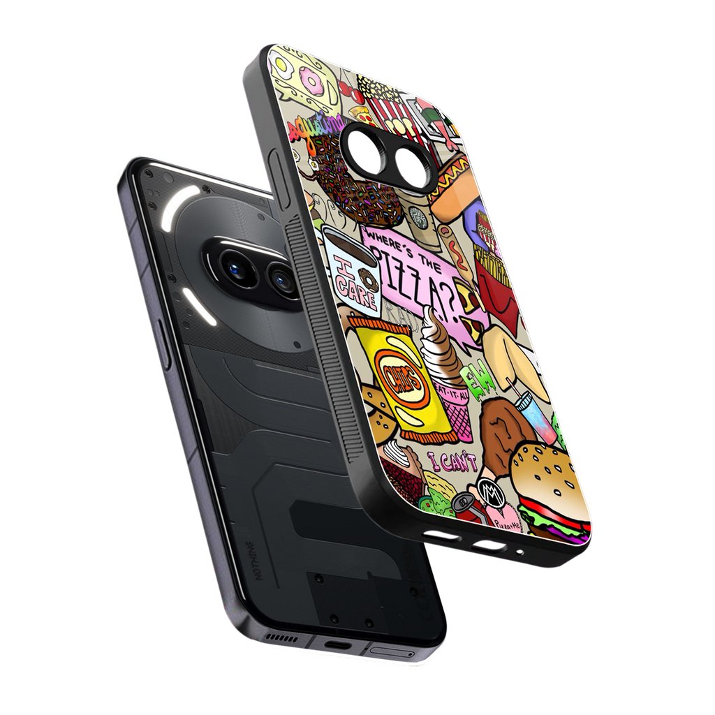 tasty food collage back phone cover | glass case for nothing phone 2a