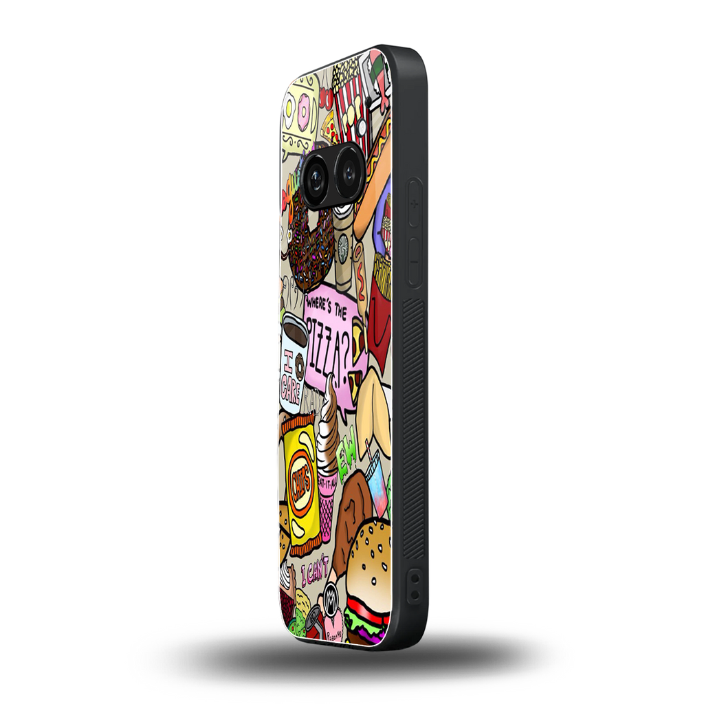 tasty food collage back phone cover | glass case for nothing phone 2a