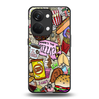 tasty food collage back phone cover | glass case for oneplus nord 3