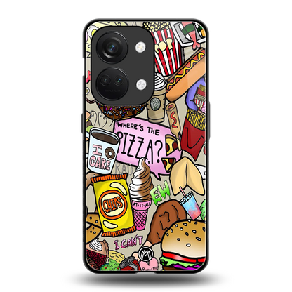 tasty food collage back phone cover | glass case for oneplus nord 3