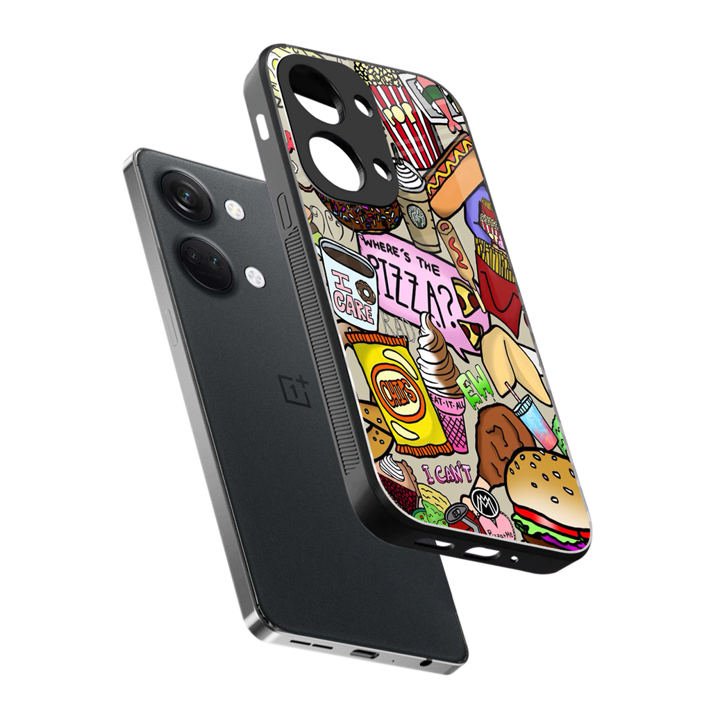 tasty food collage back phone cover | glass case for oneplus nord 3