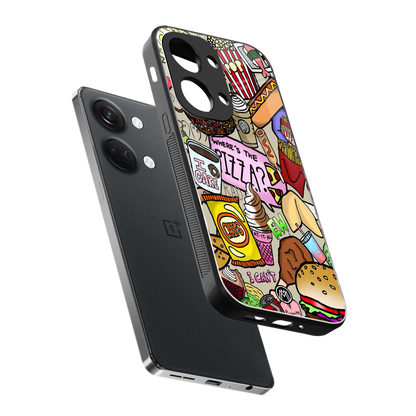 tasty food collage back phone cover | glass case for oneplus nord 3