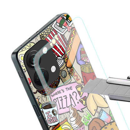 tasty food collage back phone cover | glass case for oneplus nord 3