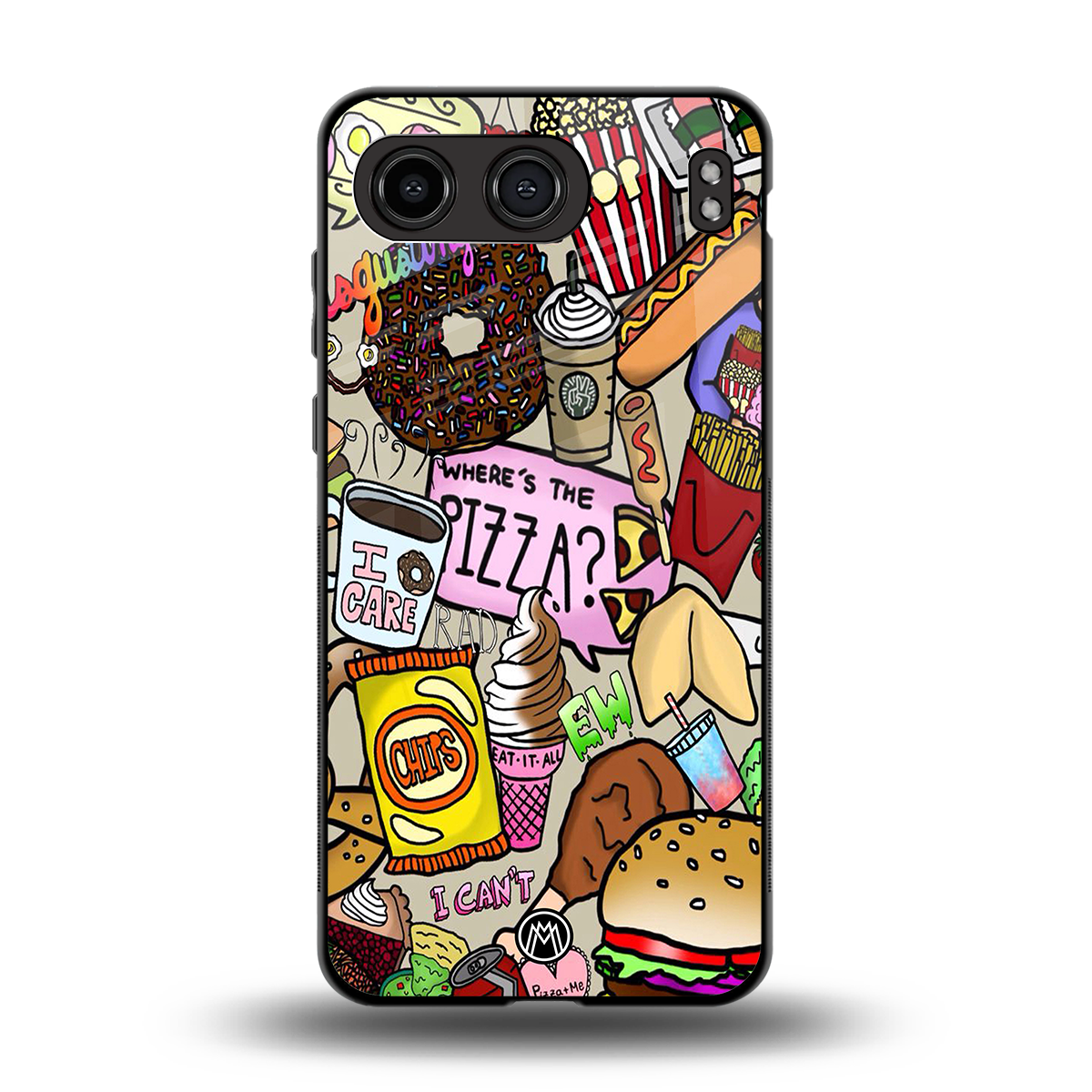 tasty food collage back phone cover | glass case for oneplus nord 4