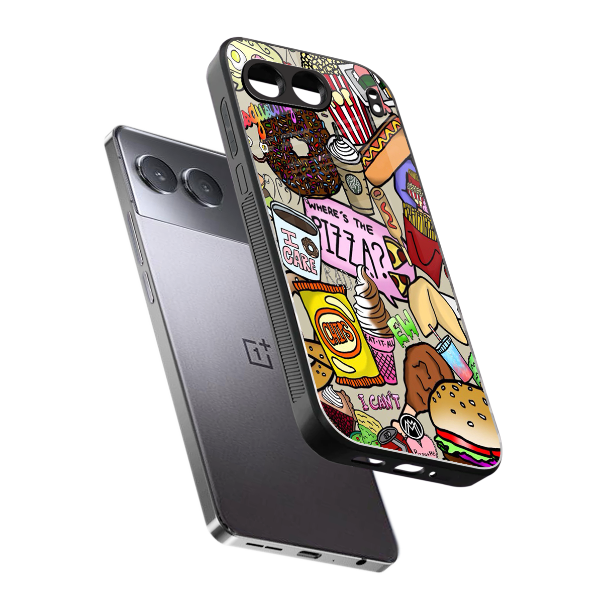 tasty food collage back phone cover | glass case for oneplus nord 4