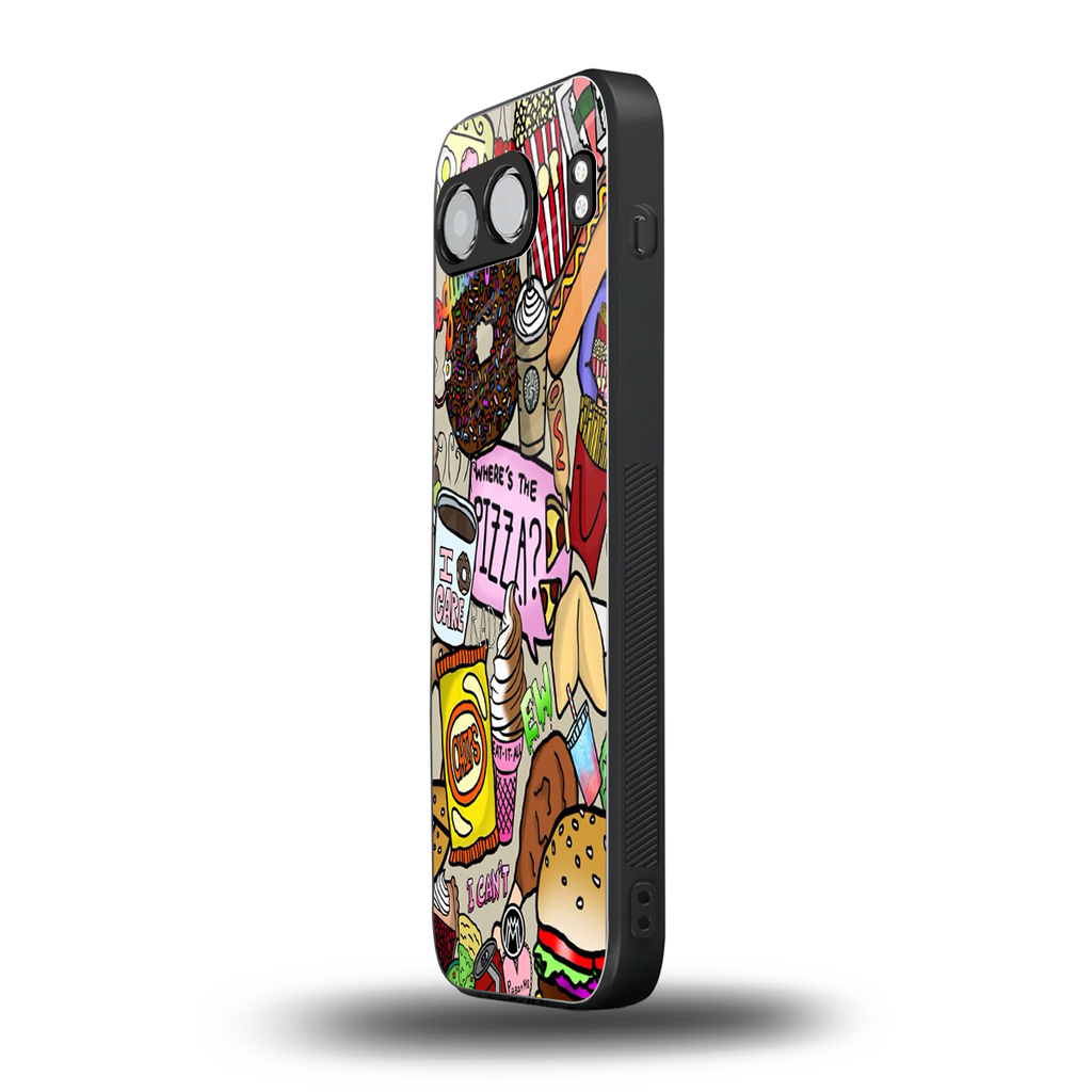 tasty food collage back phone cover | glass case for oneplus nord 4