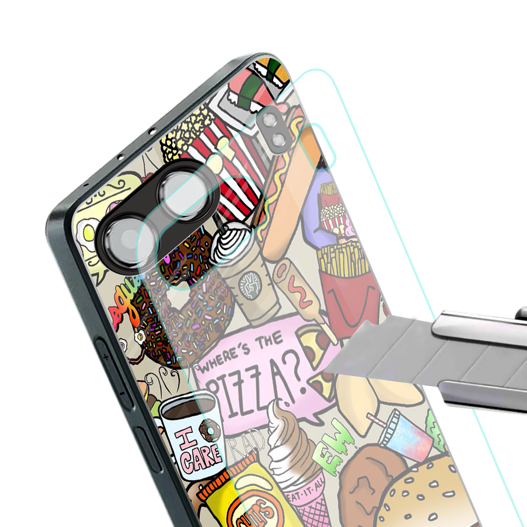 tasty food collage back phone cover | glass case for oneplus nord 4