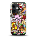 tasty food collage back phone cover | glass case for oneplus nord ce 3