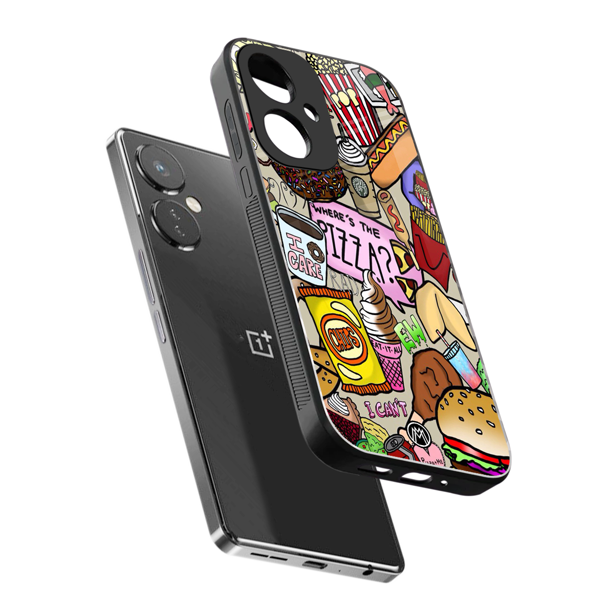 tasty food collage back phone cover | glass case for oneplus nord ce 3