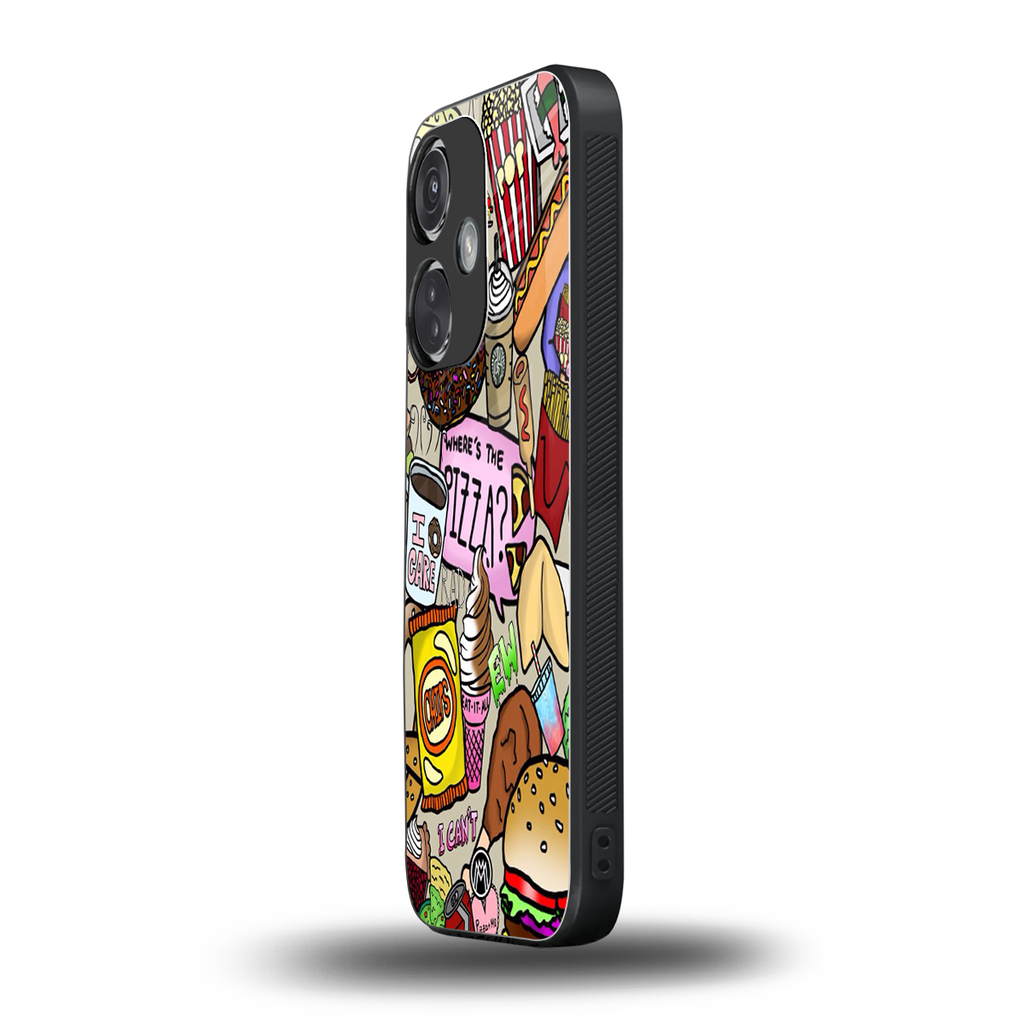 tasty food collage back phone cover | glass case for oneplus nord ce 3