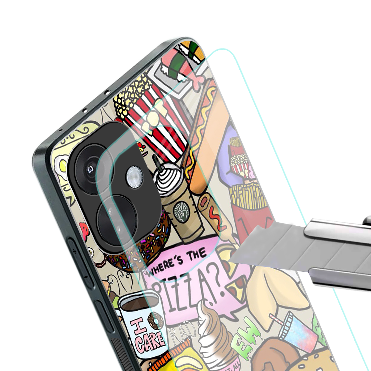 tasty food collage back phone cover | glass case for oneplus nord ce 3