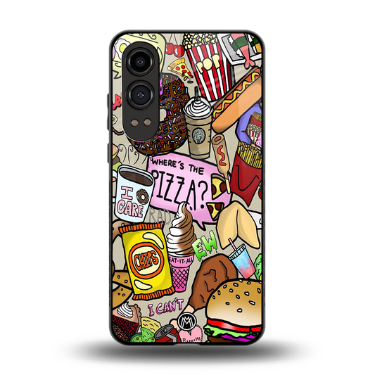 tasty food collage back phone cover | glass case for oneplus nord ce 4 lite