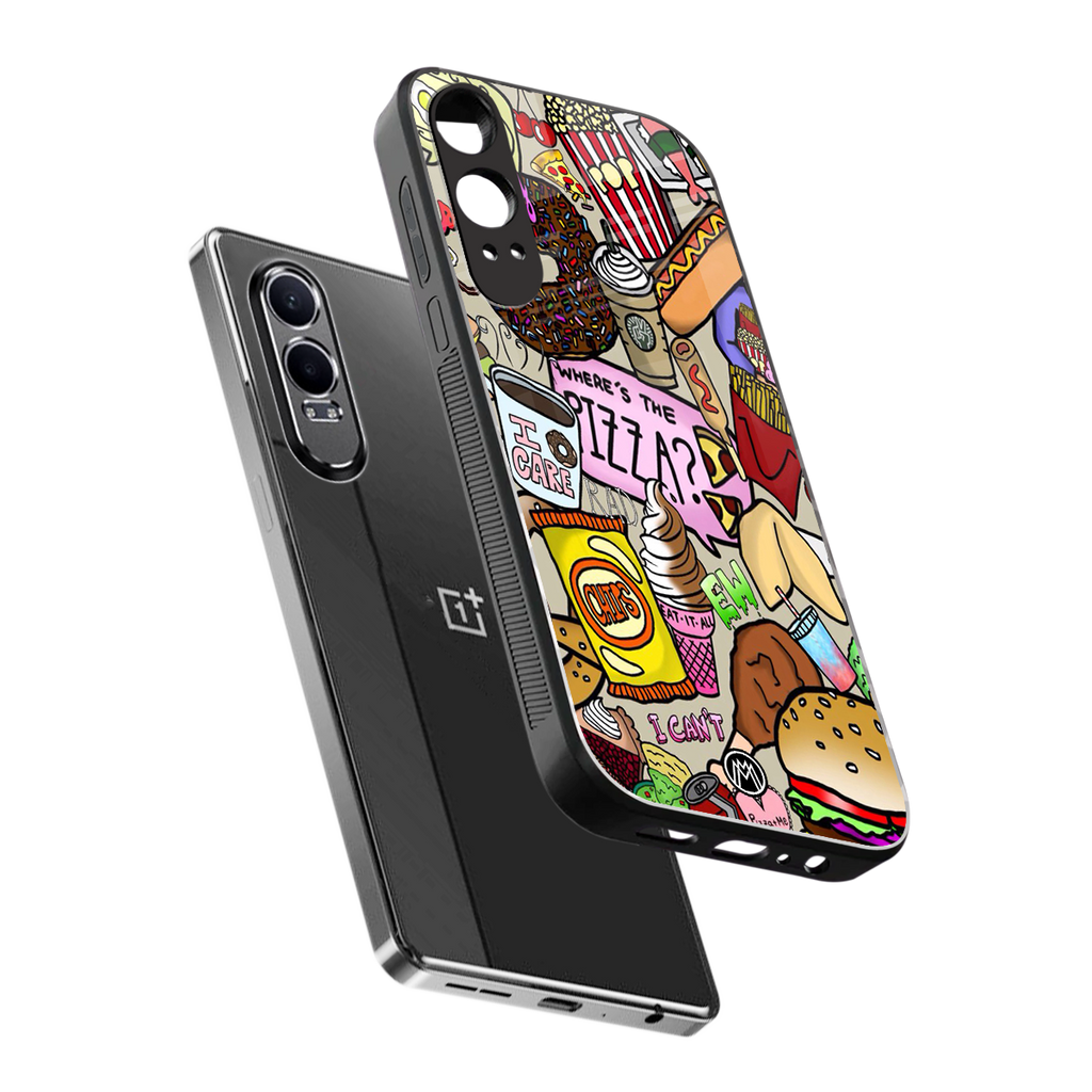 tasty food collage back phone cover | glass case for oneplus nord ce 4 lite