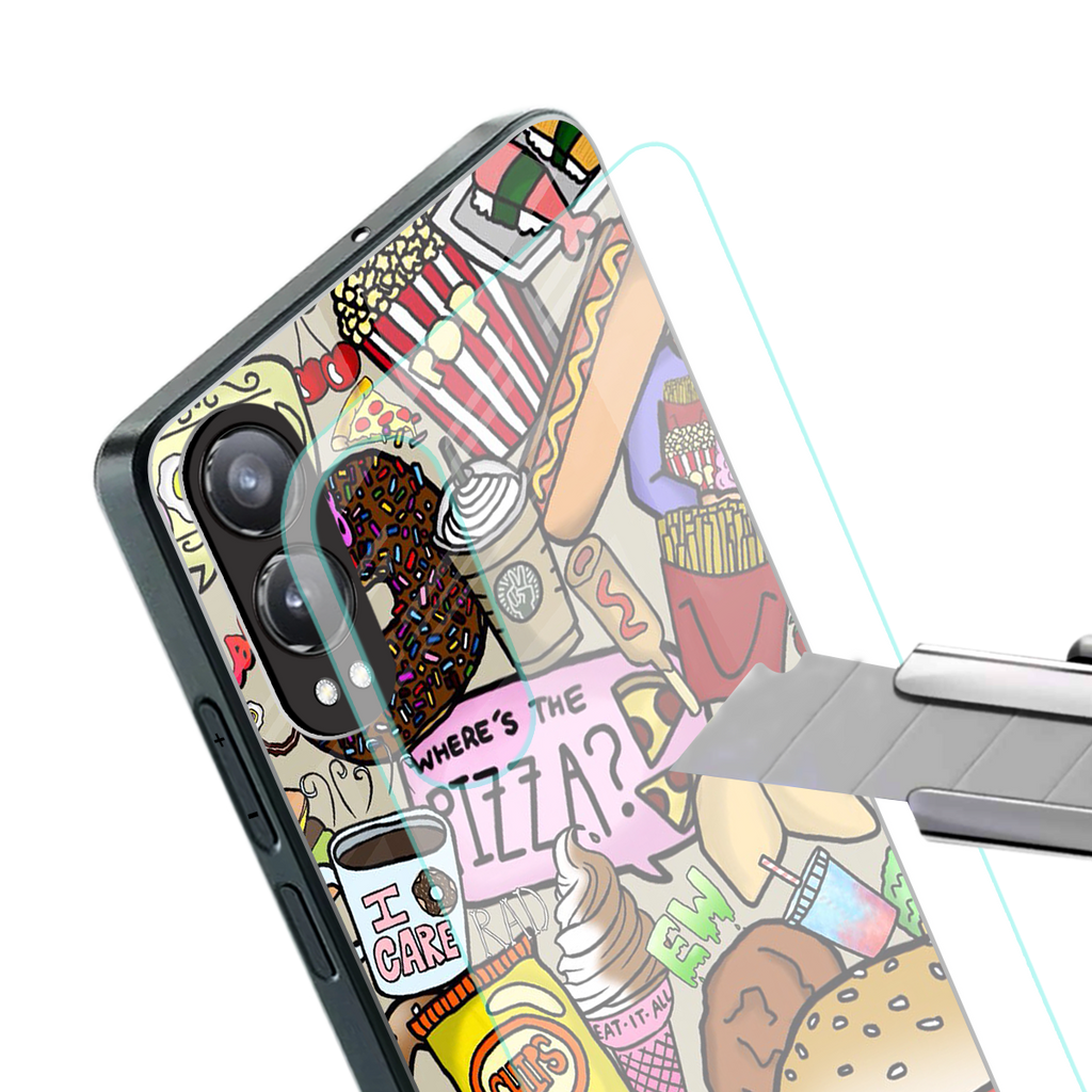 tasty food collage back phone cover | glass case for oneplus nord ce 4 lite