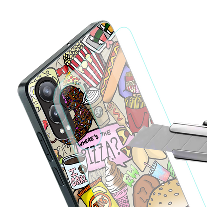 tasty food collage back phone cover | glass case for oneplus nord ce 4 lite