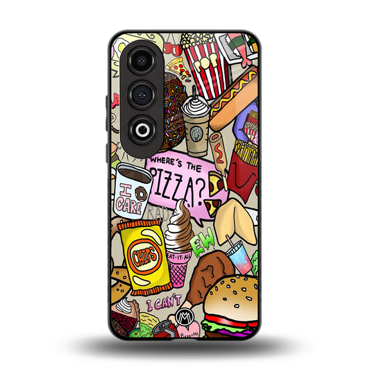 tasty food collage back phone cover | glass case for oneplus nord ce 4