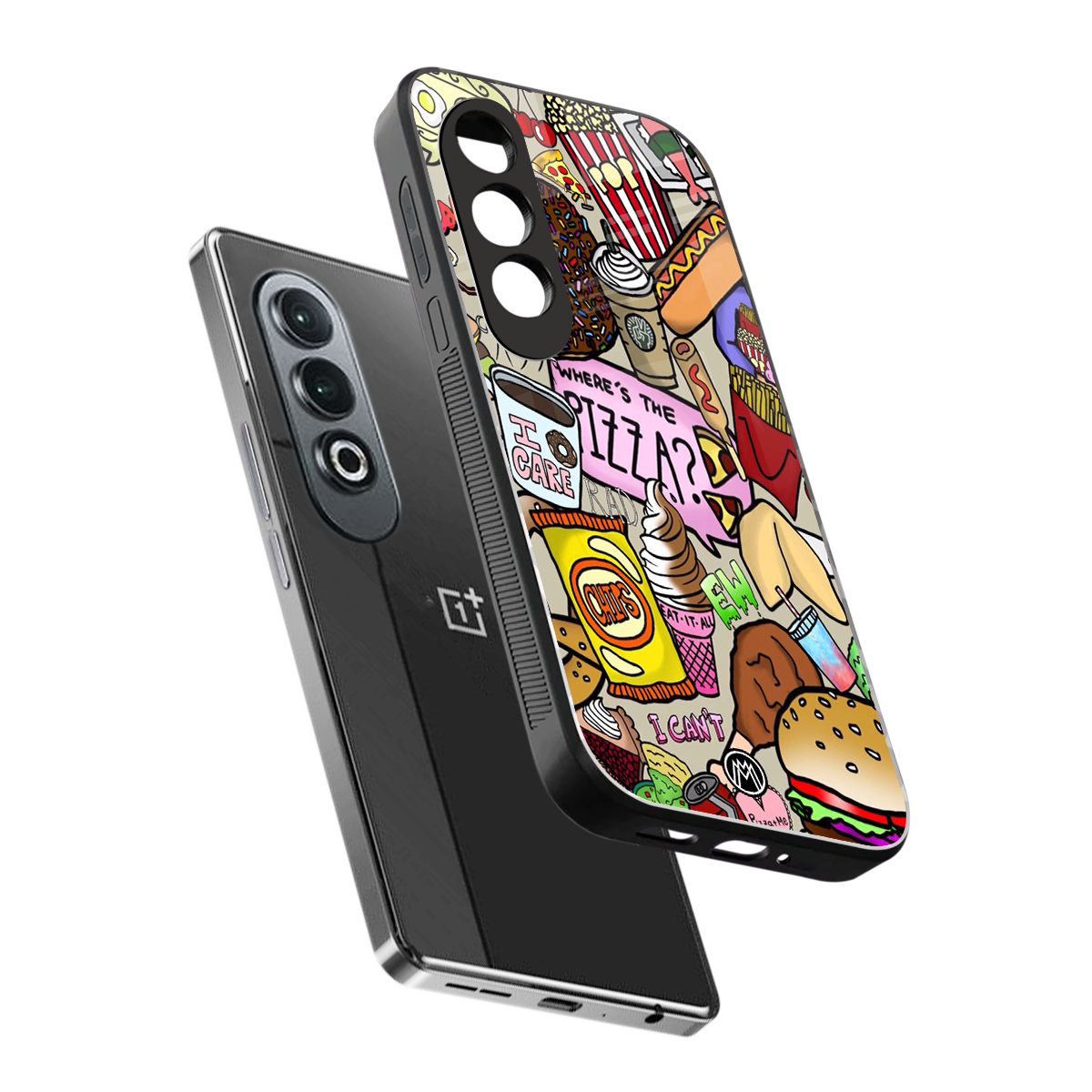 tasty food collage back phone cover | glass case for oneplus nord ce 4