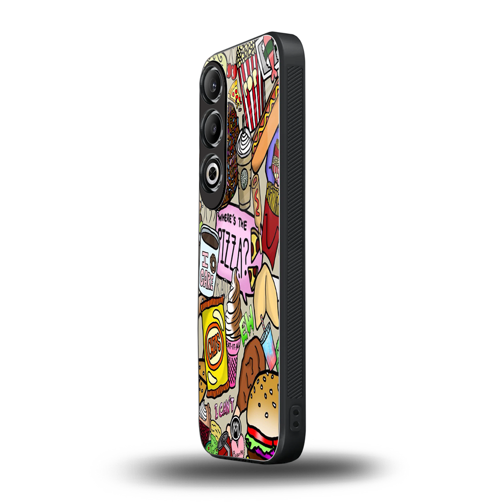 tasty food collage back phone cover | glass case for oneplus nord ce 4