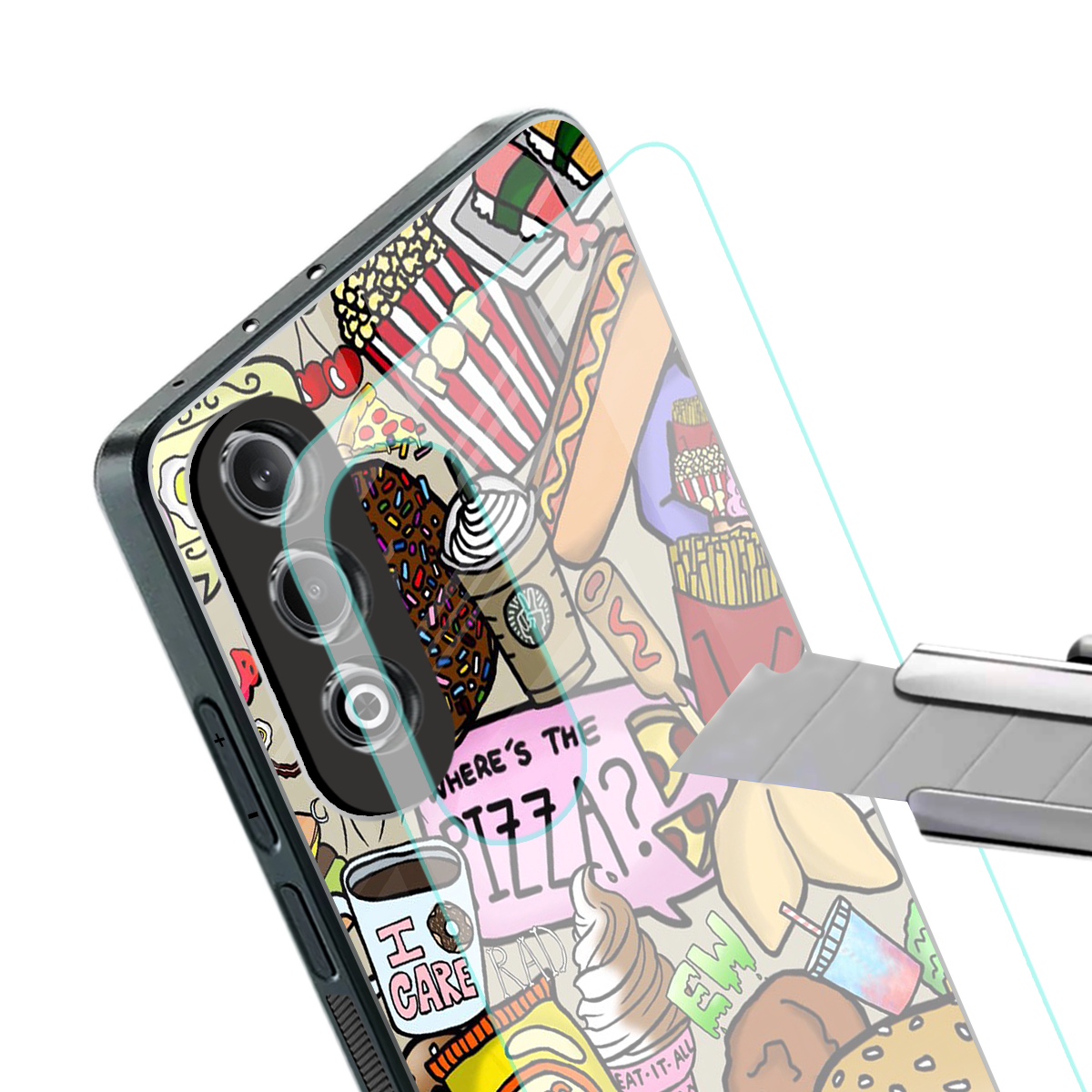 tasty food collage back phone cover | glass case for oneplus nord ce 4