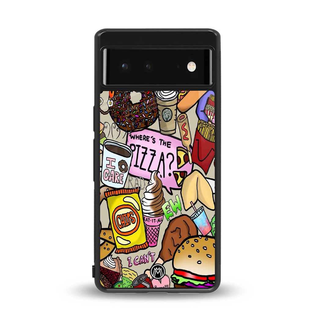 tasty food collage back phone cover | glass case for google pixel 6