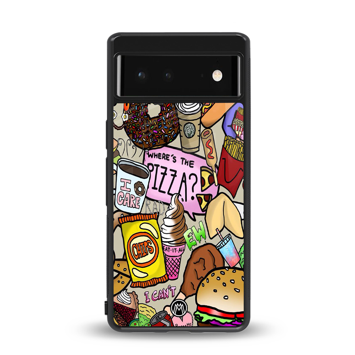 tasty food collage back phone cover | glass case for google pixel 6