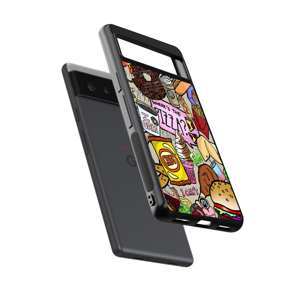 tasty food collage back phone cover | glass case for google pixel 6