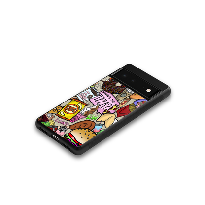 tasty food collage back phone cover | glass case for Google Pixel 6A