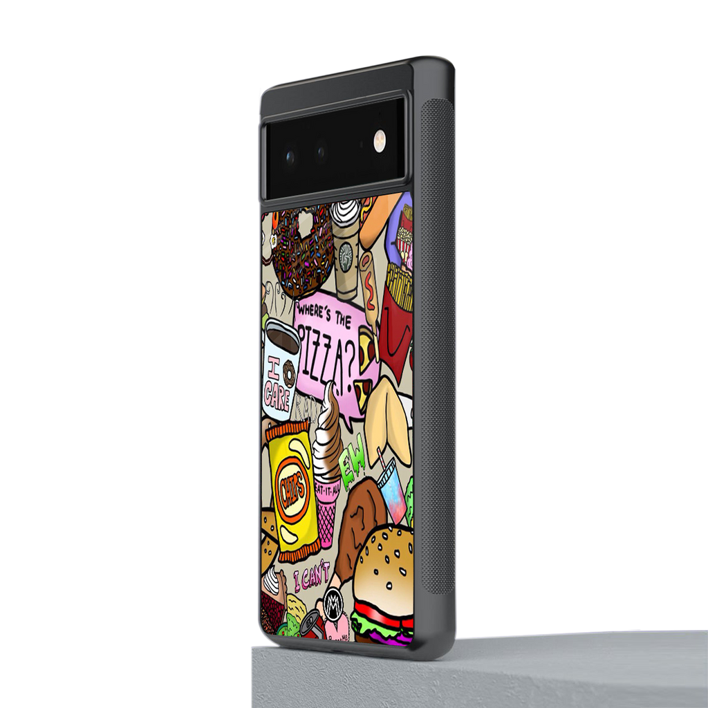 tasty food collage back phone cover | glass case for google pixel 6