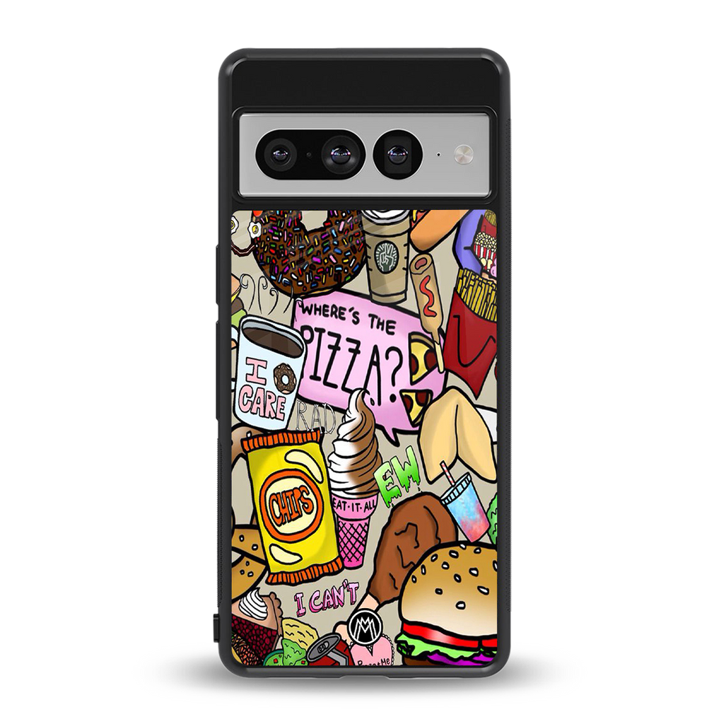 tasty food collage back phone cover | glass case for google pixel 7 pro