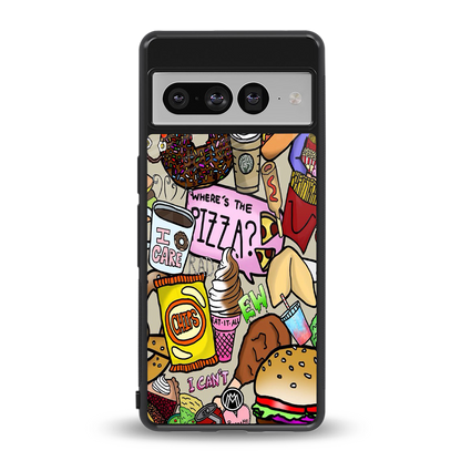 tasty food collage back phone cover | glass case for google pixel 7 pro