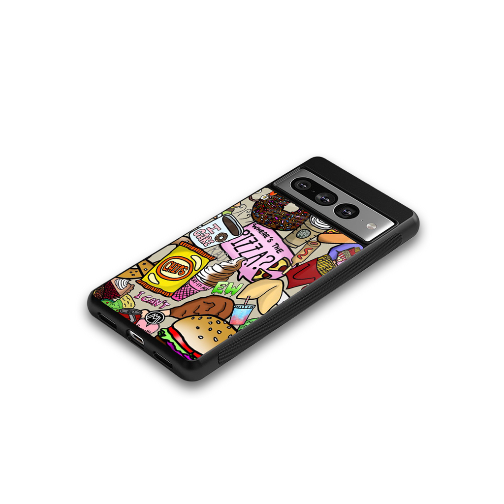 tasty food collage back phone cover | glass case for google pixel 7 pro