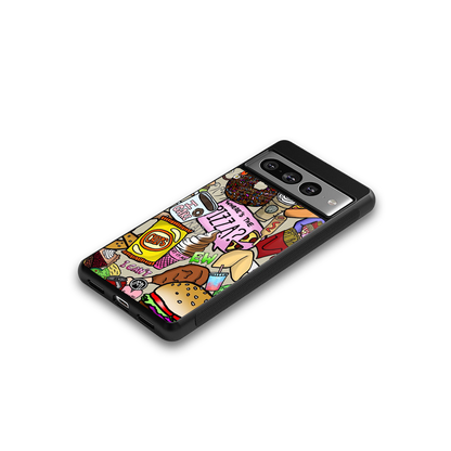 tasty food collage back phone cover | glass case for google pixel 7 pro