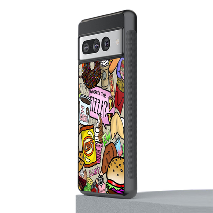 tasty food collage back phone cover | glass case for google pixel 7 pro