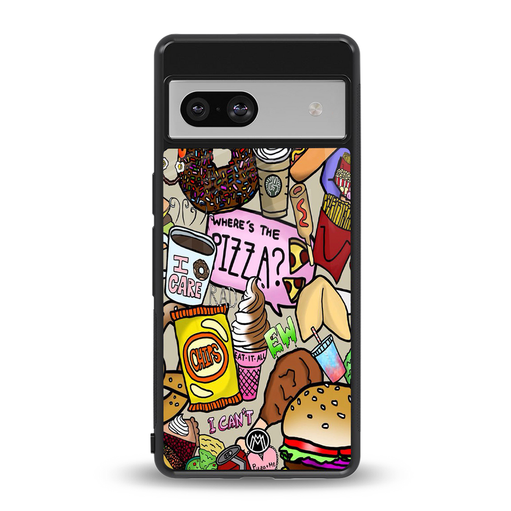 tasty food collage back phone cover | glass case for Google Pixel 7