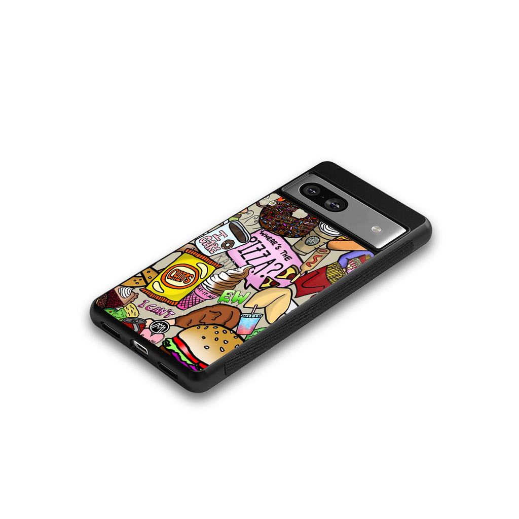 tasty food collage back phone cover | glass case for Google Pixel 7
