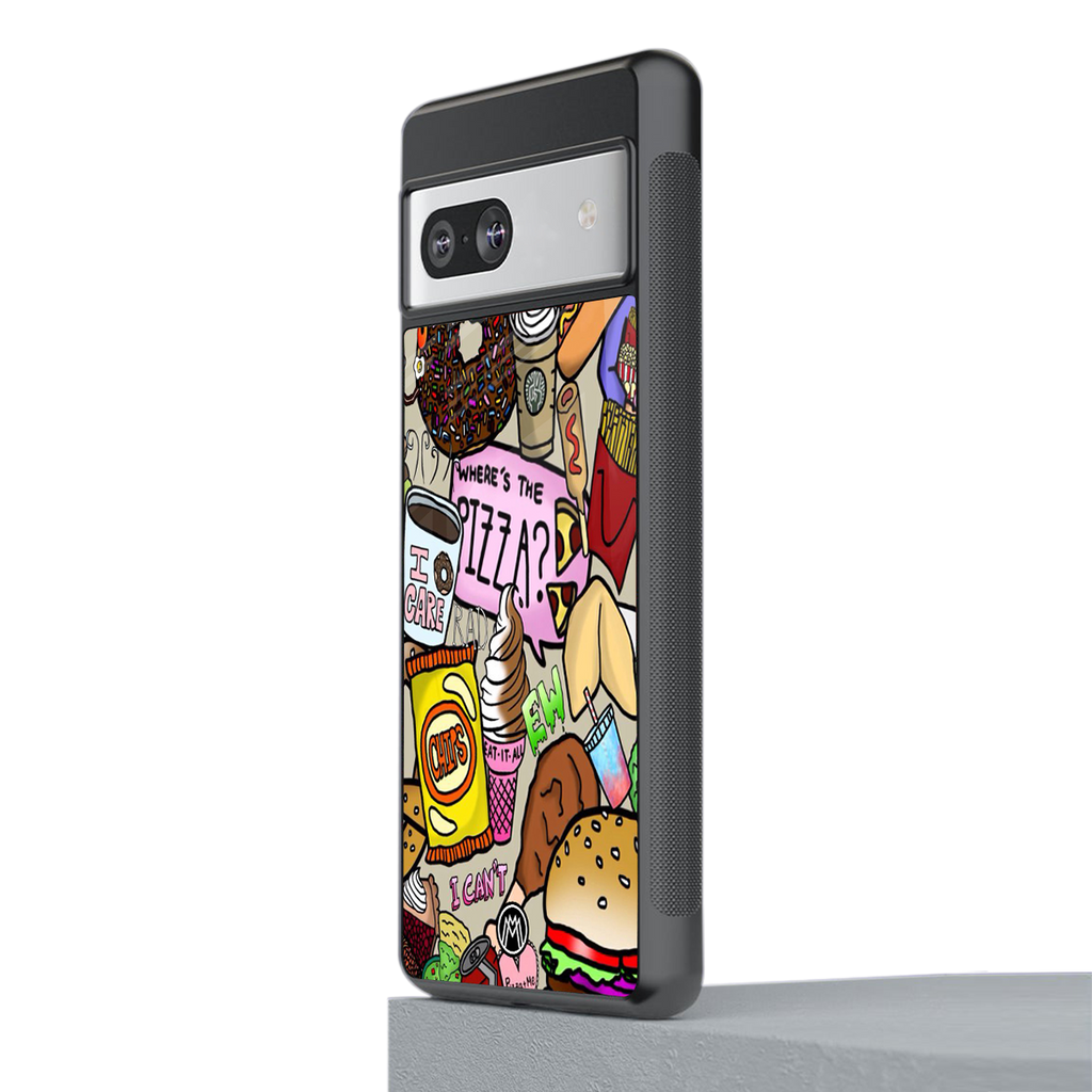 tasty food collage back phone cover | glass case for Google Pixel 7A