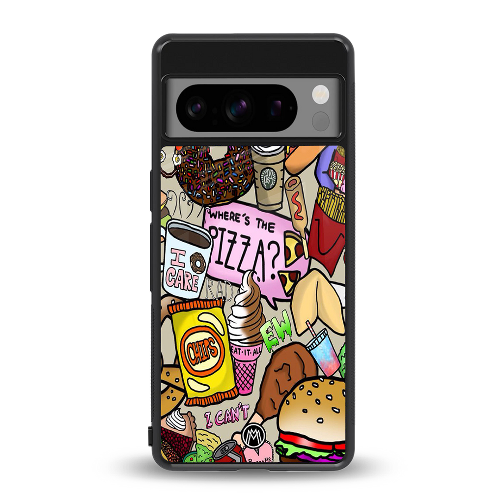 tasty food collage back phone cover | glass case for google pixel 8 pro