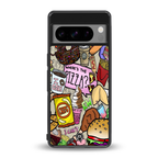 tasty food collage back phone cover | glass case for google pixel 8 pro
