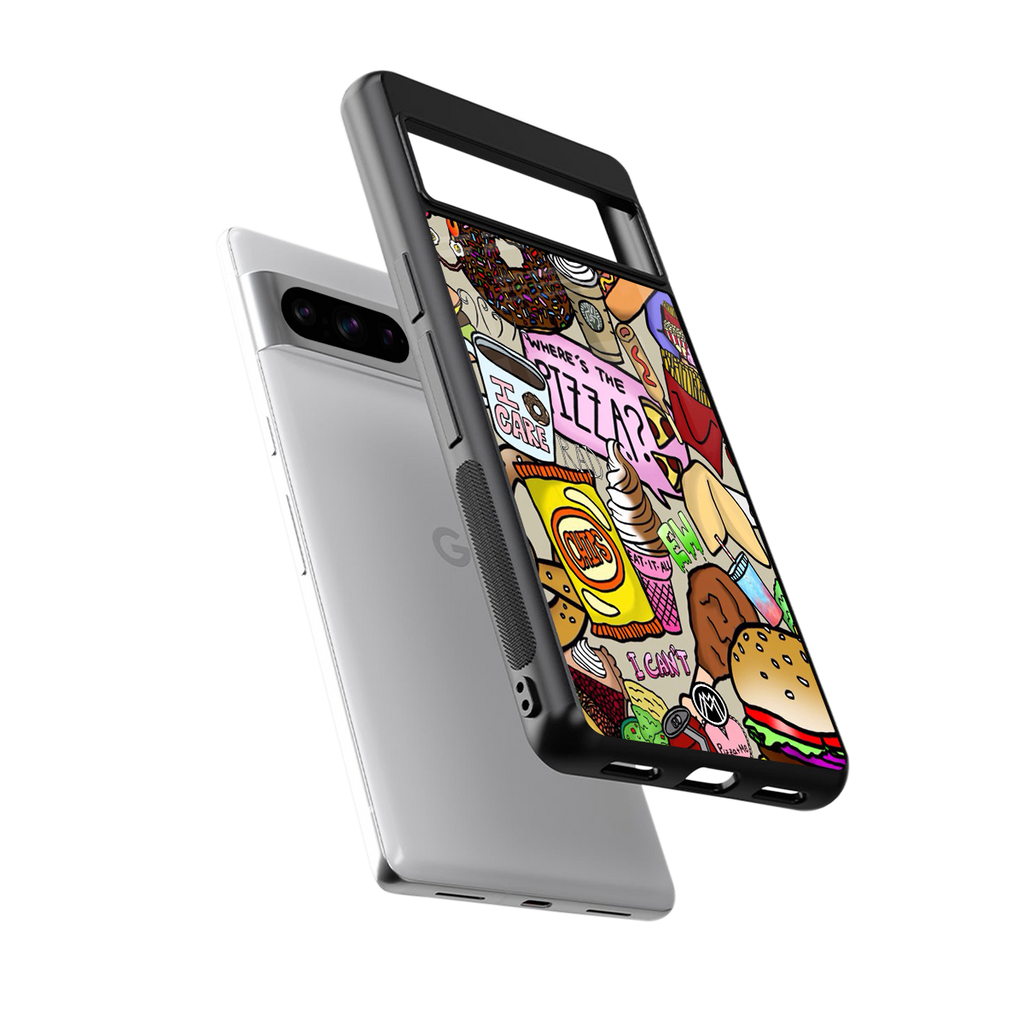 tasty food collage back phone cover | glass case for google pixel 8 pro