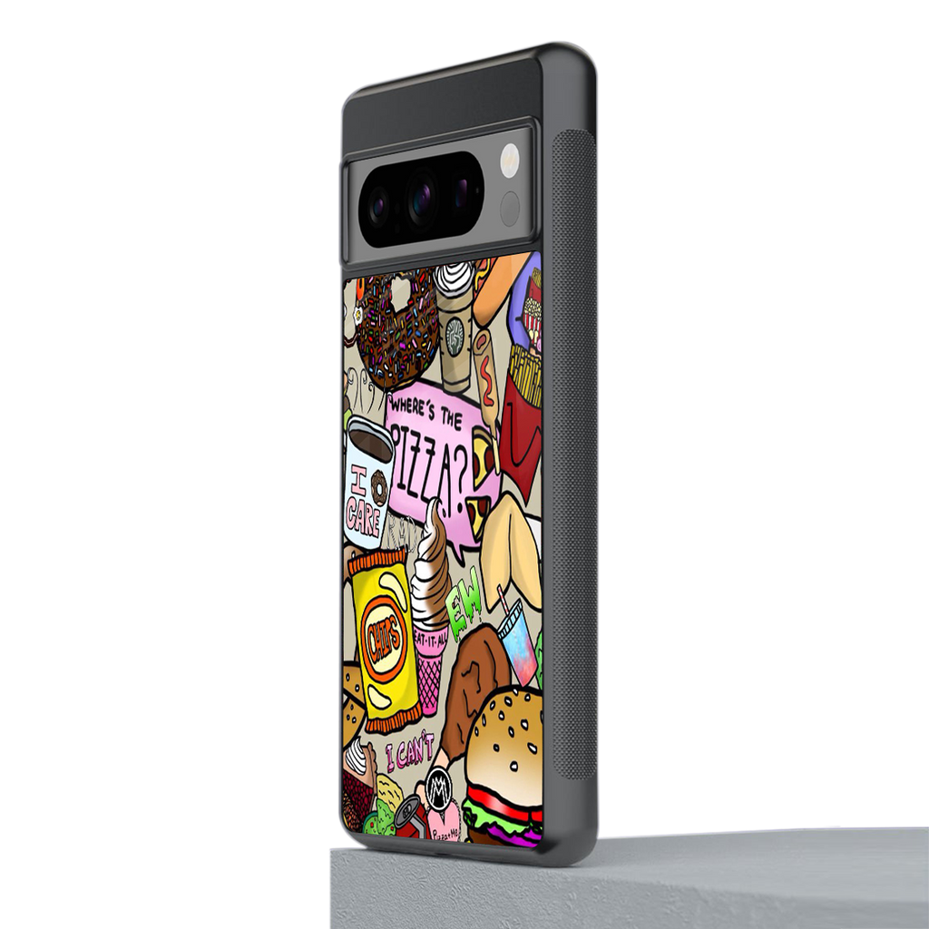 tasty food collage back phone cover | glass case for google pixel 8 pro