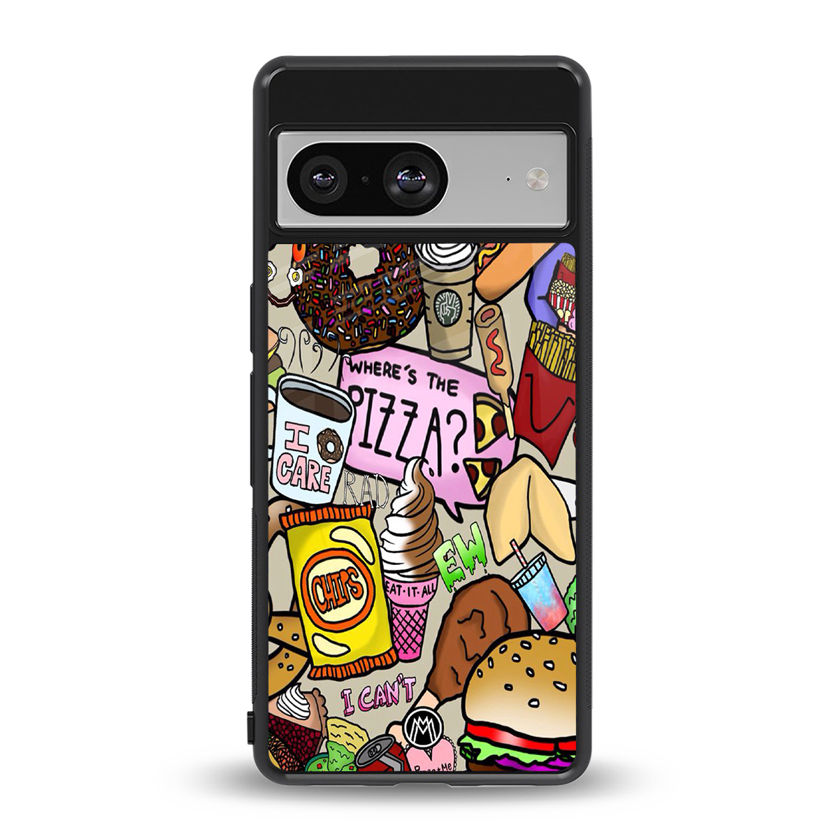 tasty food collage back phone cover | glass case for Google Pixel 8