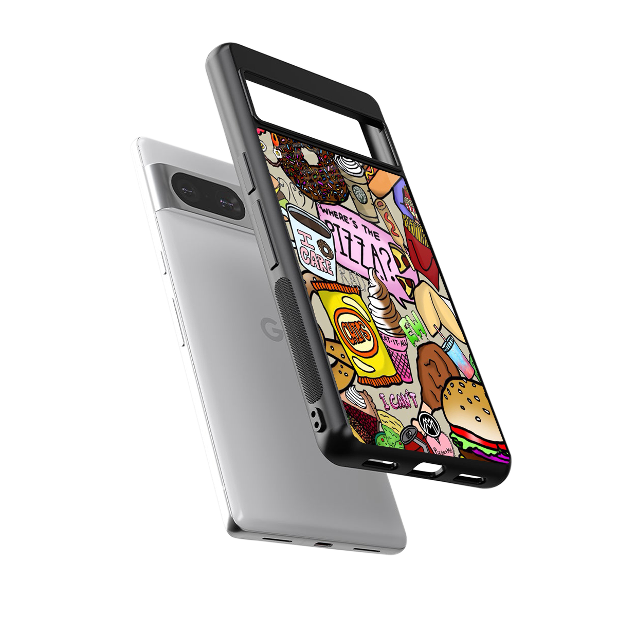 tasty food collage back phone cover | glass case for Google Pixel 8