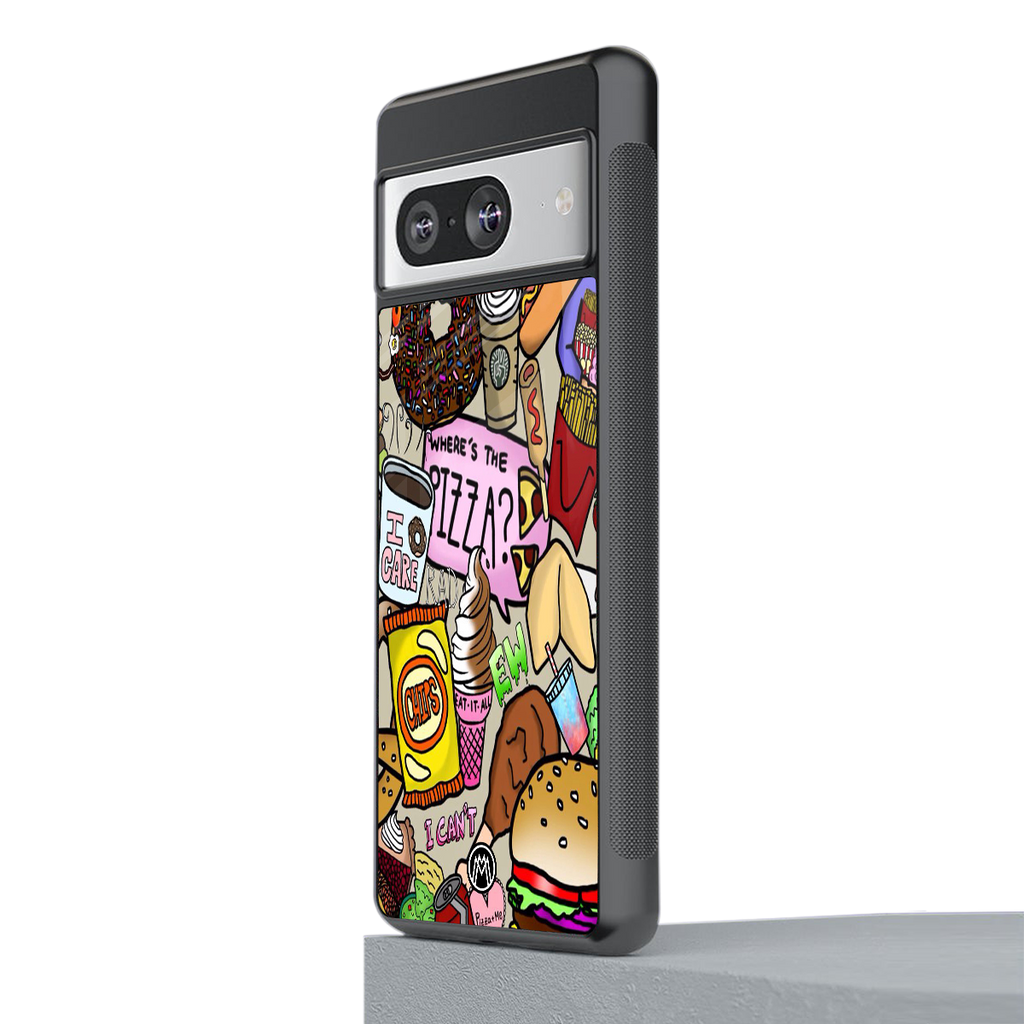 tasty food collage back phone cover | glass case for Google Pixel 8