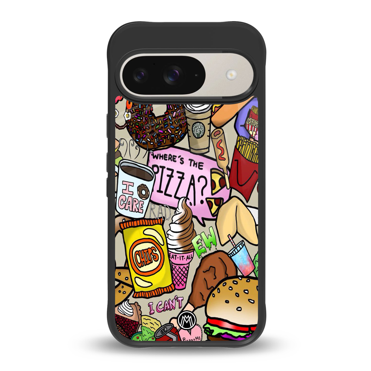tasty food collage back phone cover | glass case for google pixel 9