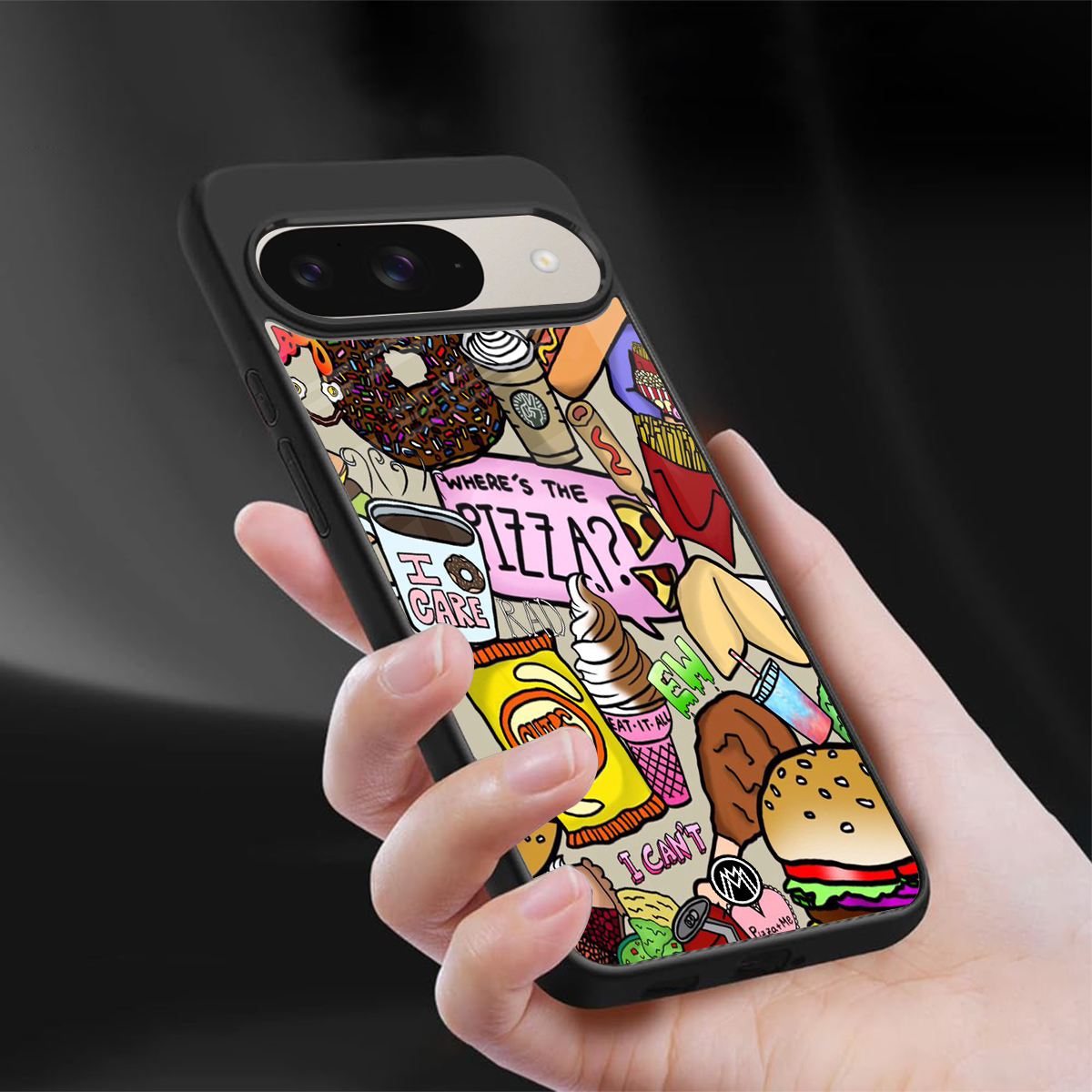 tasty food collage back phone cover | glass case for google pixel 9
