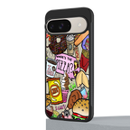 tasty food collage back phone cover | glass case for google pixel 9