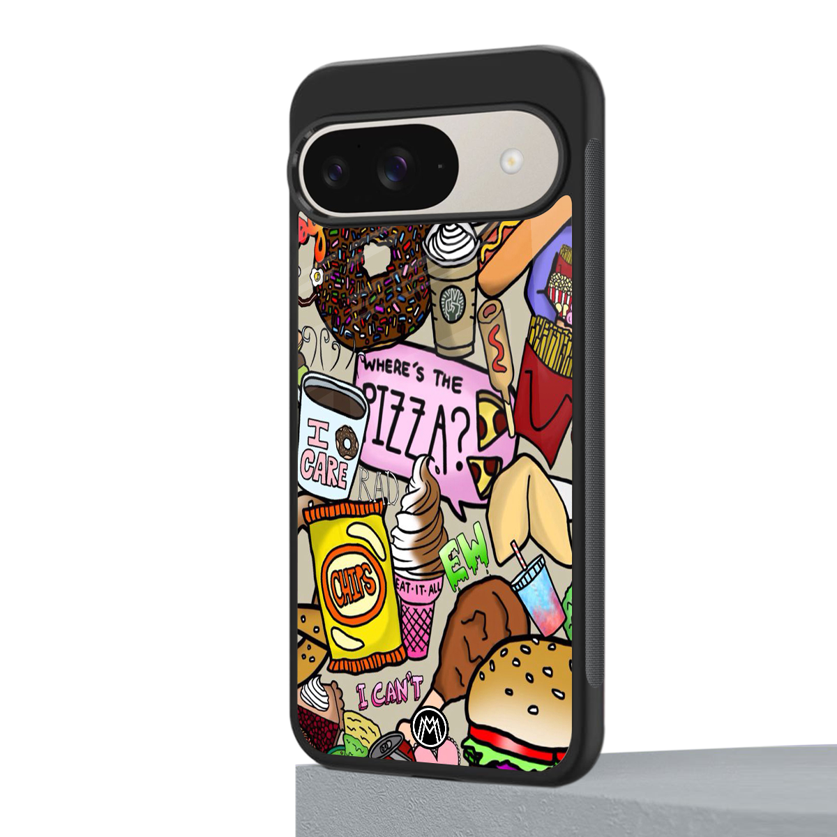 tasty food collage back phone cover | glass case for google pixel 9